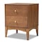 Baxton Studio Landis Mid-Century Ash Walnut Finished Wood 2-Drawer Nightstand 193-11301-ZORO - alternate 6